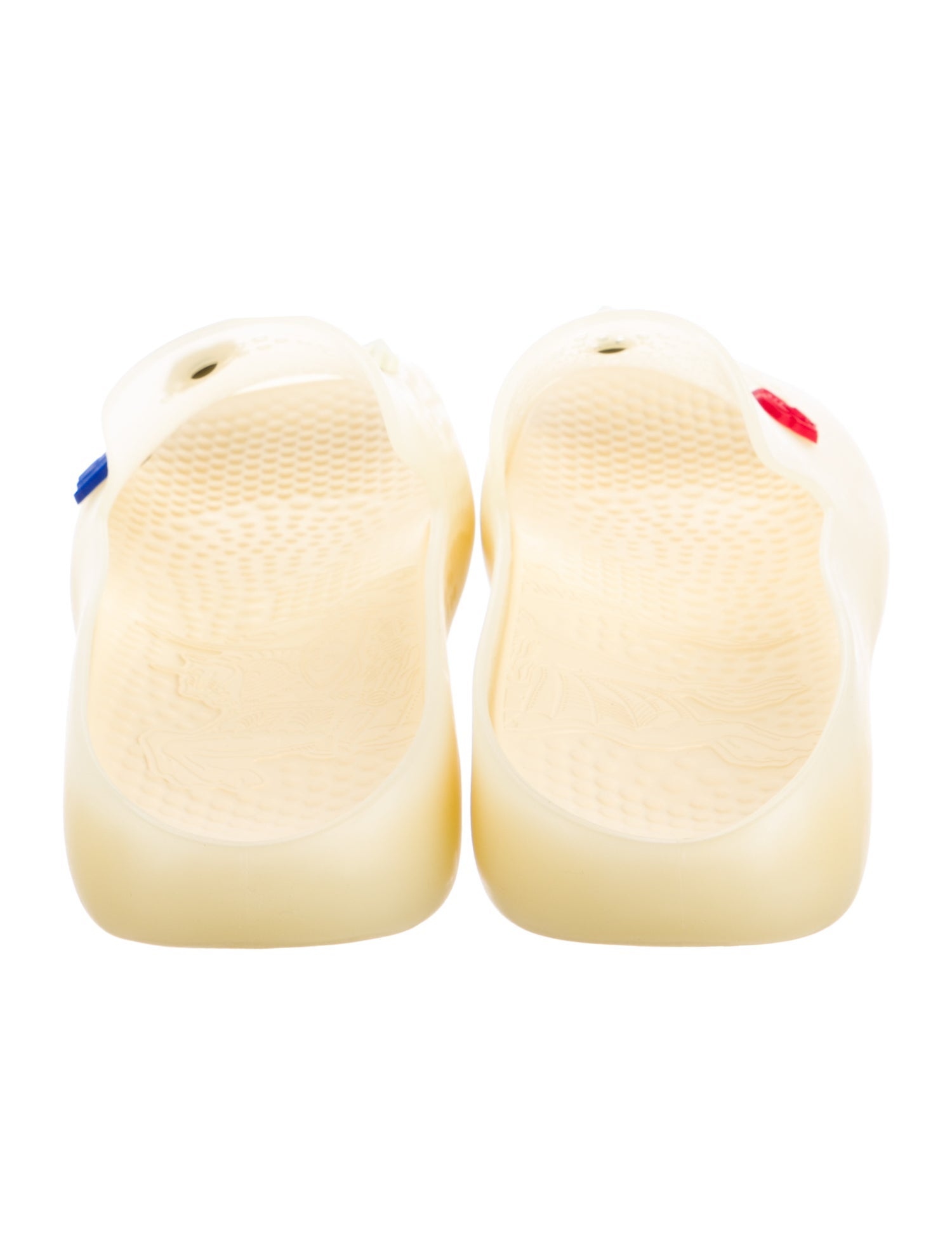 Burberry Rubber Cutout Accent Slides w/ Tags