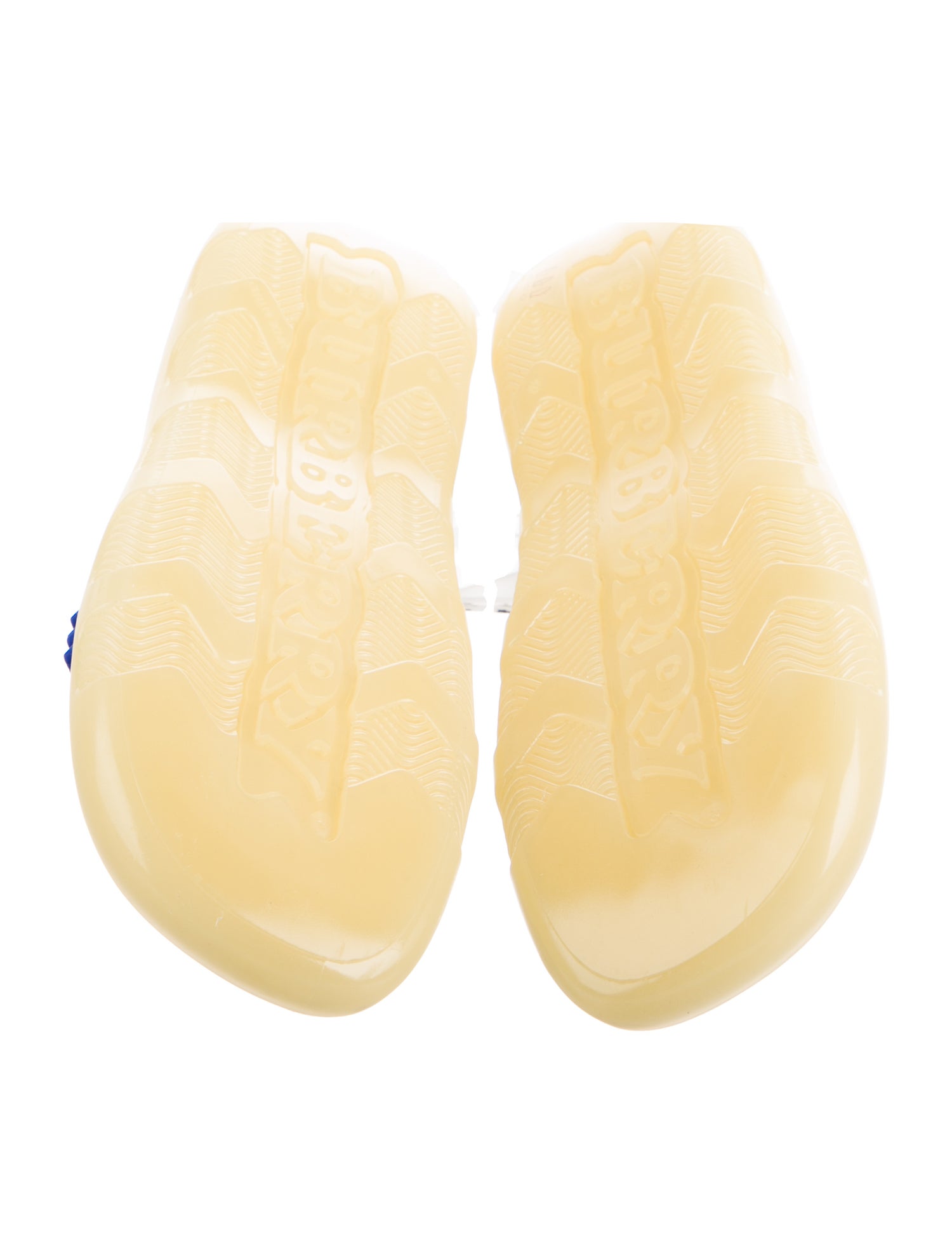 Burberry Rubber Cutout Accent Slides w/ Tags