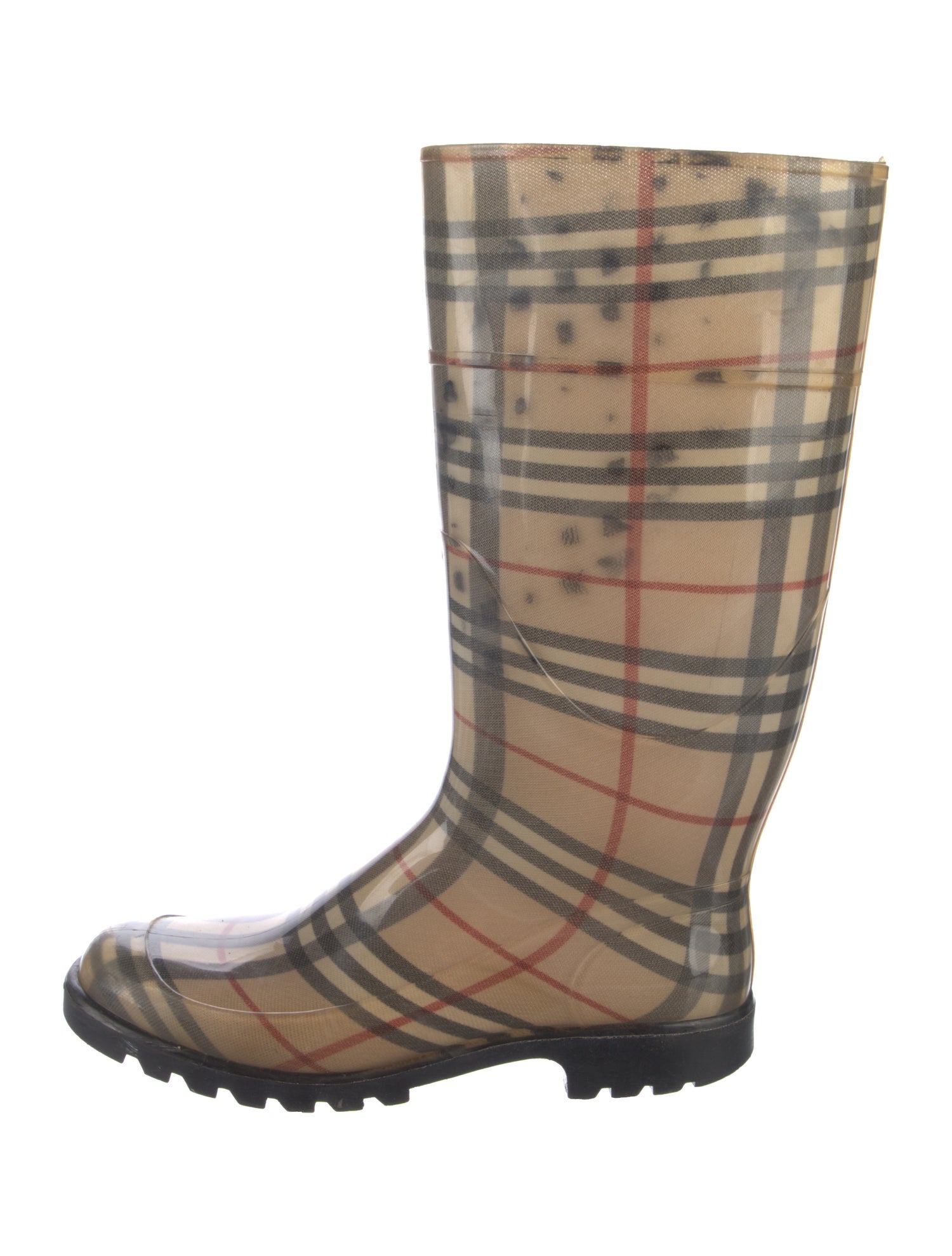 Burberry House Check Pattern Rubber Rain Boots