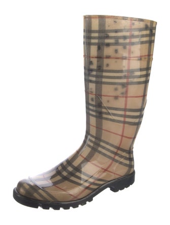 Burberry House Check Pattern Rubber Rain Boots