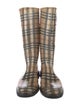 Burberry House Check Pattern Rubber Rain Boots