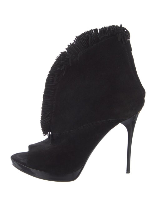 Burberry Suede Fringe Trim Accent Pumps