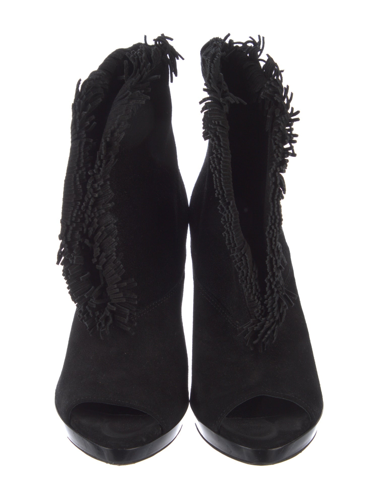 Burberry Suede Fringe Trim Accent Pumps