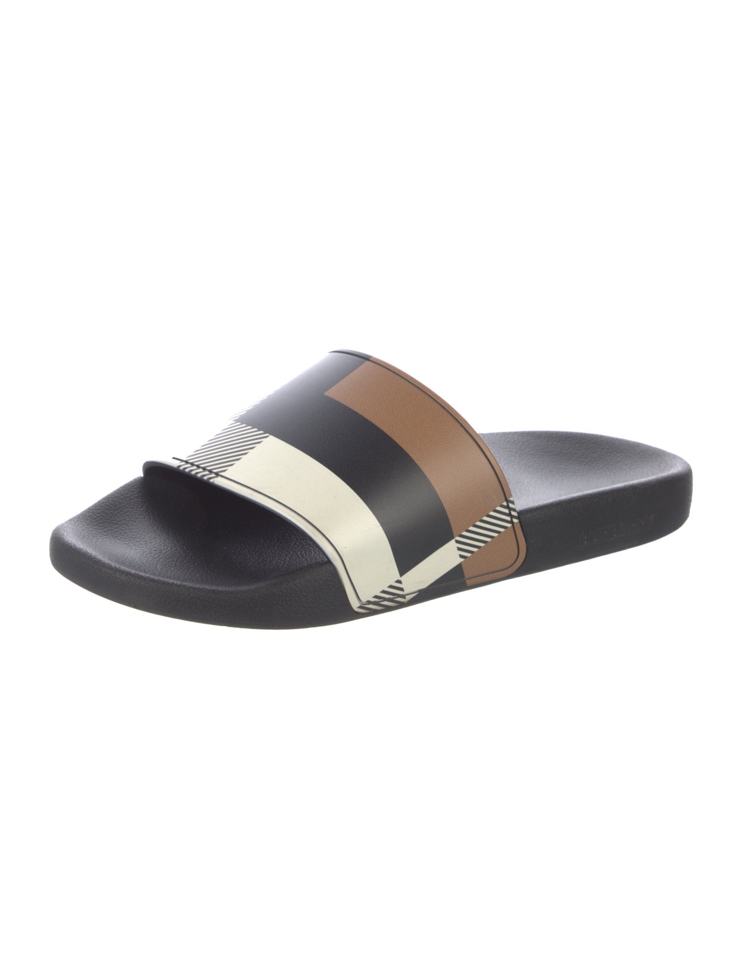 Burberry Rubber Plaid Print Slides