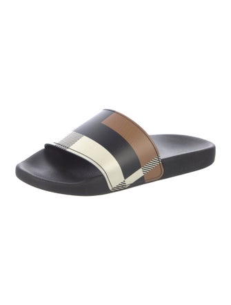 Burberry Rubber Plaid Print Slides