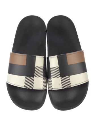 Burberry Rubber Plaid Print Slides