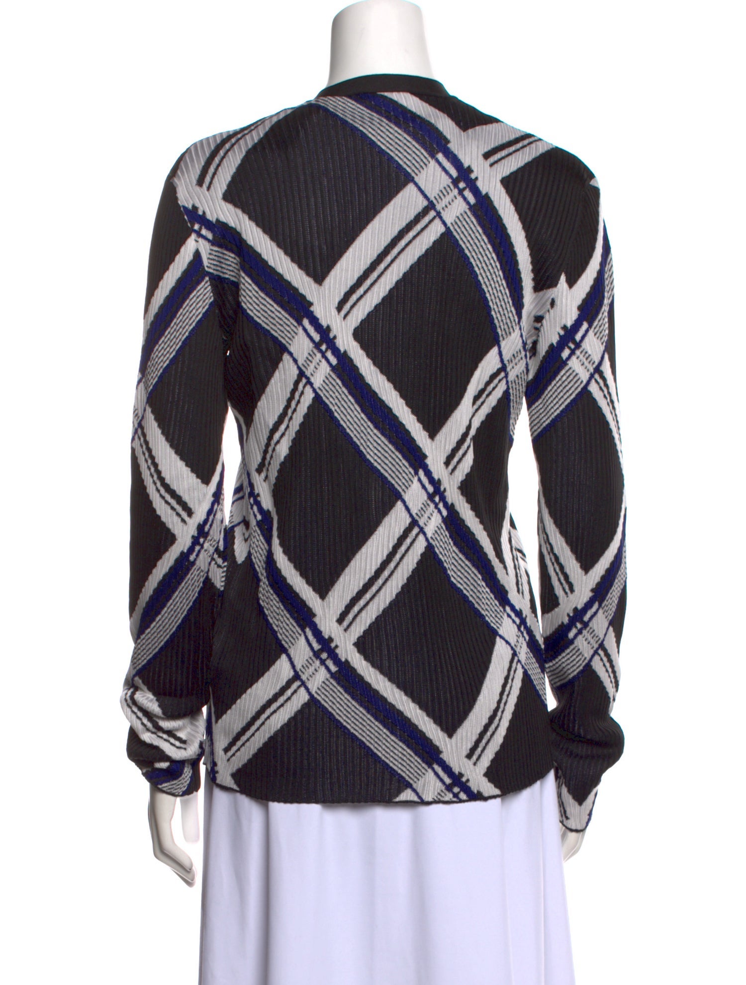 Burberry Silk Plaid Print Sweater