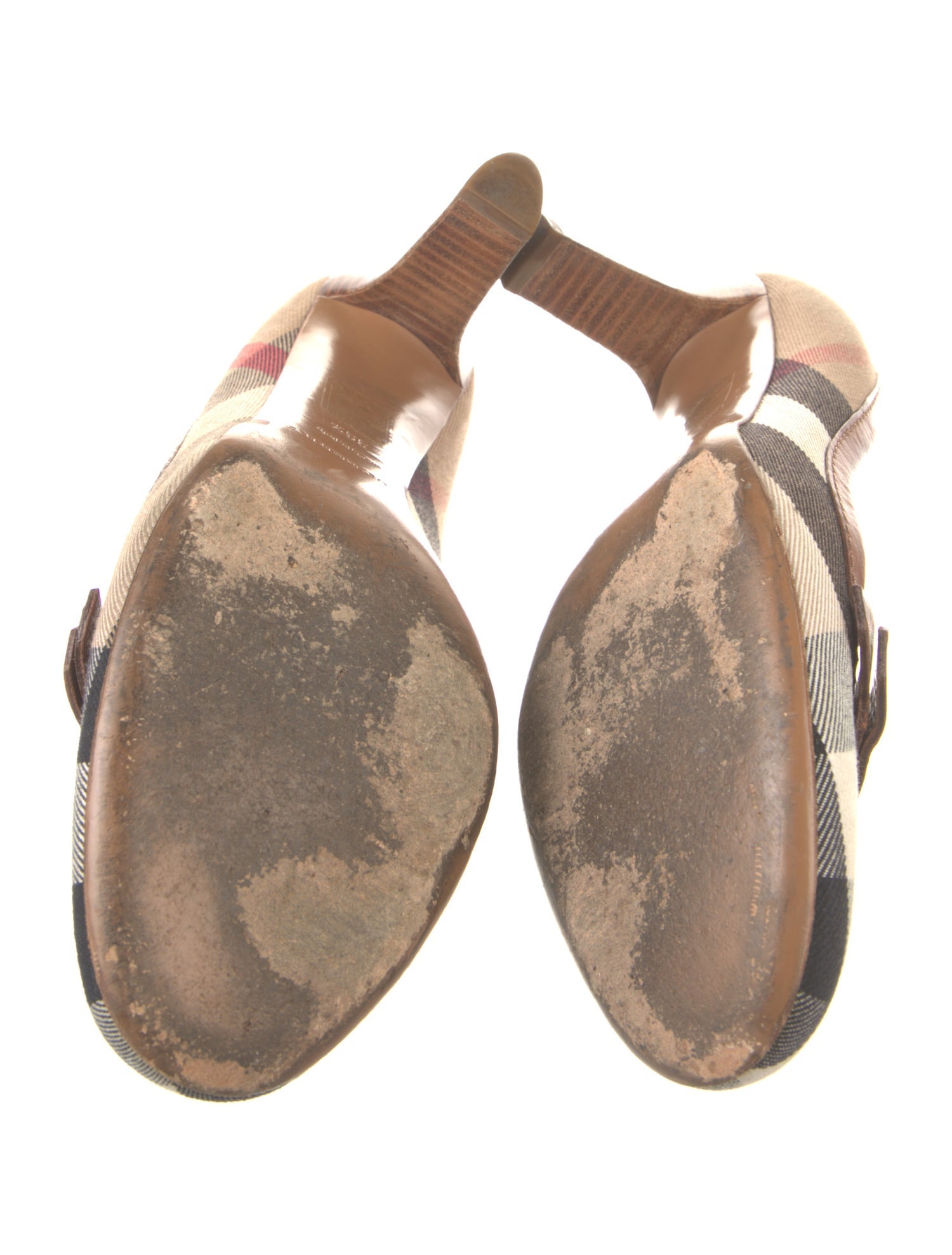 Burberry Canvas Plaid Print Pumps