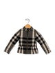 Burberry Girls Check Pattern Zip Up Jacket
