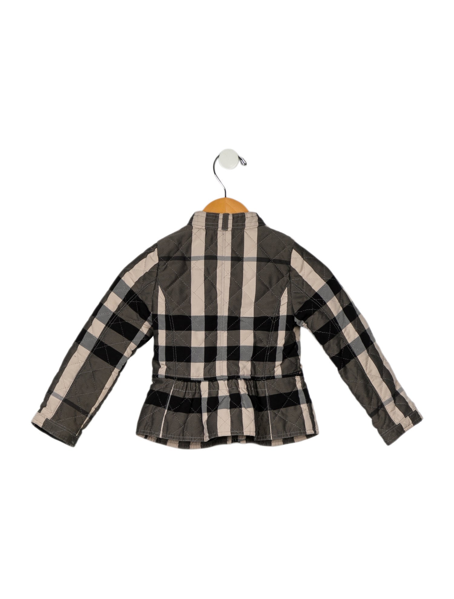 Burberry Girls Check Pattern Zip Up Jacket