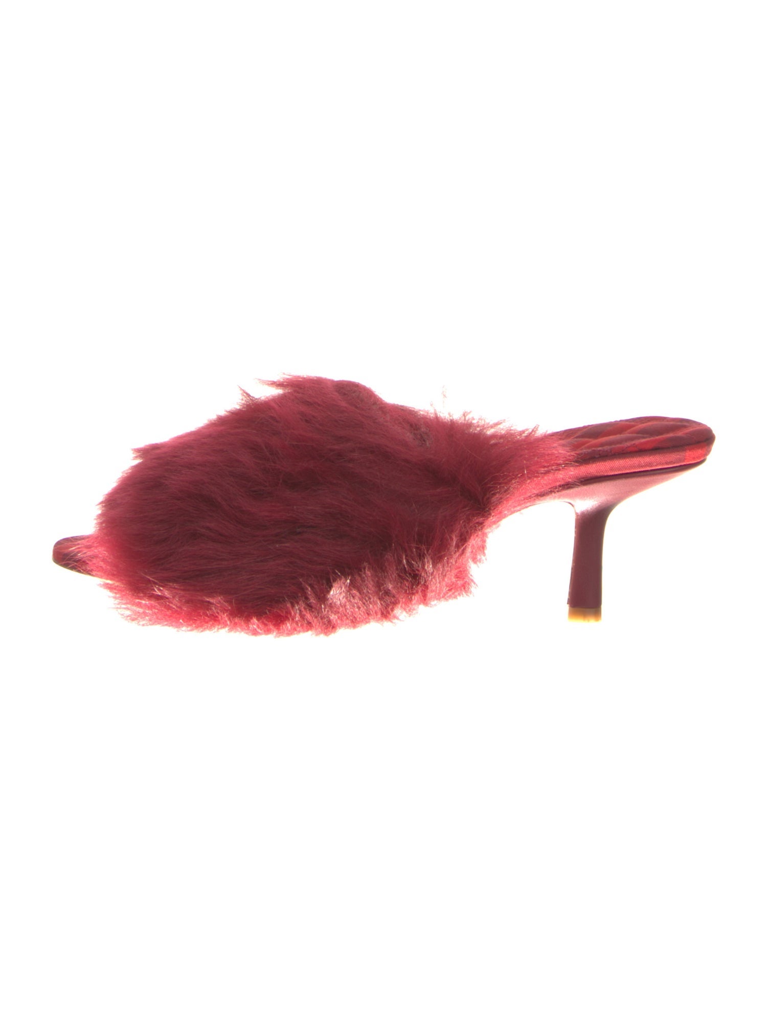 Burberry Canvas Faux Fur Trim Slides w/ Tags