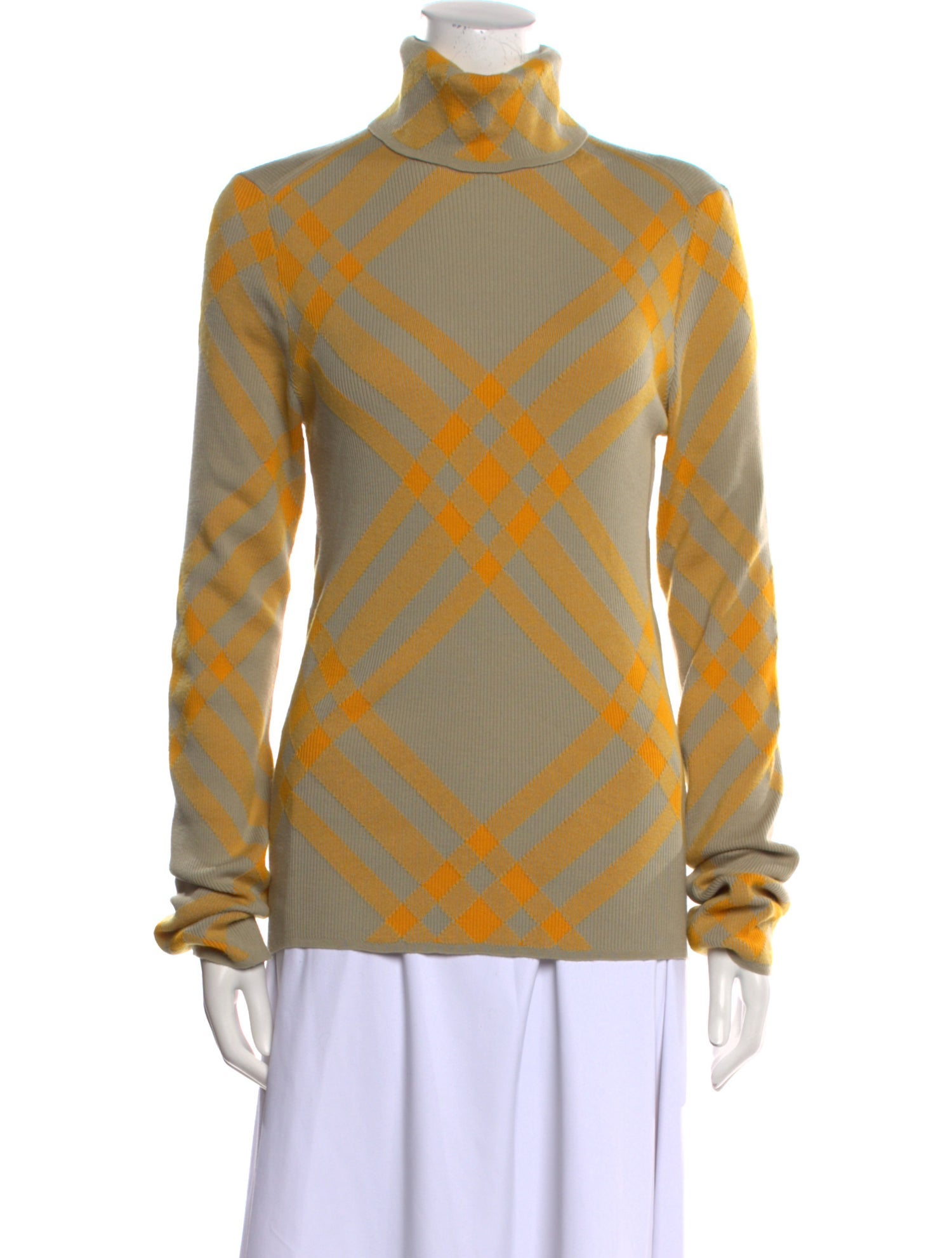 Burberry Wool Plaid Print Sweater w/ Tags