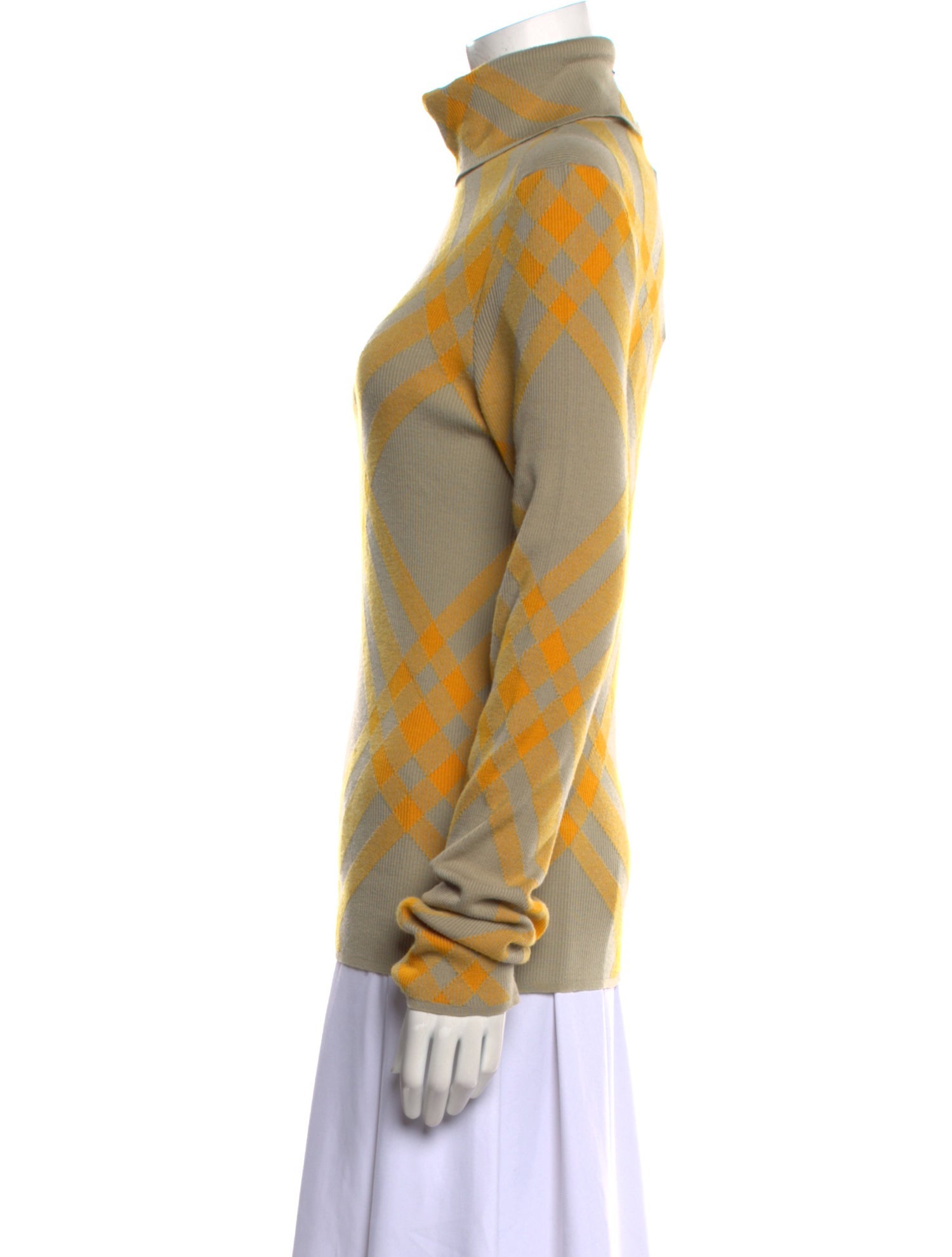 Burberry Wool Plaid Print Sweater w/ Tags