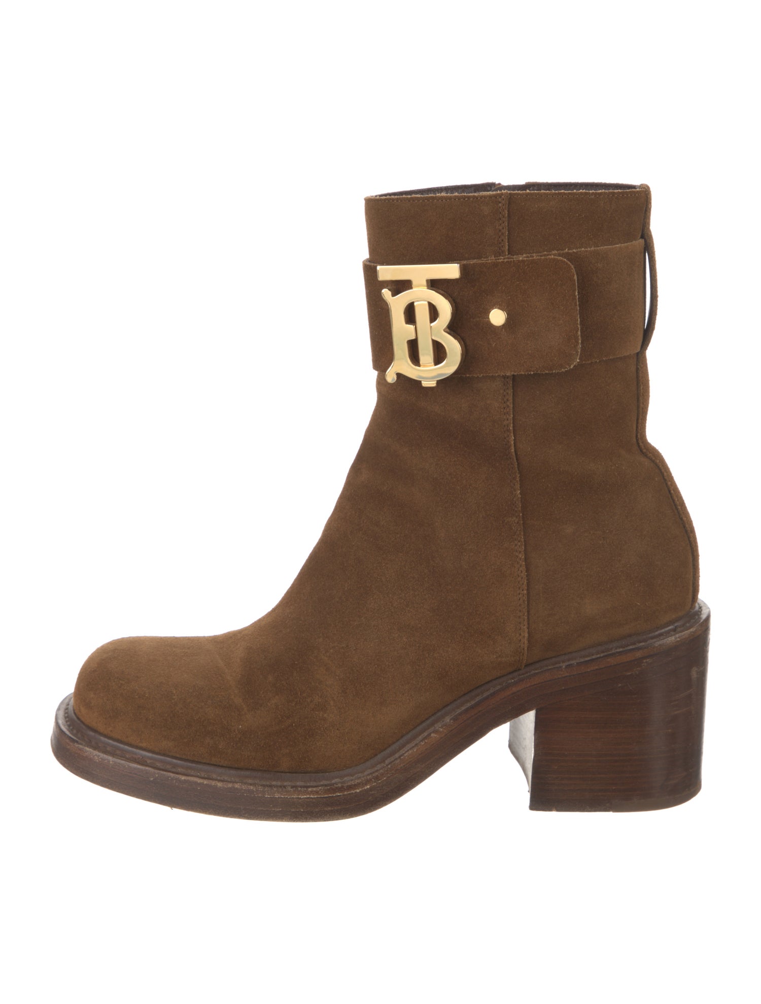 Burberry Nova Check Pattern Suede Boots