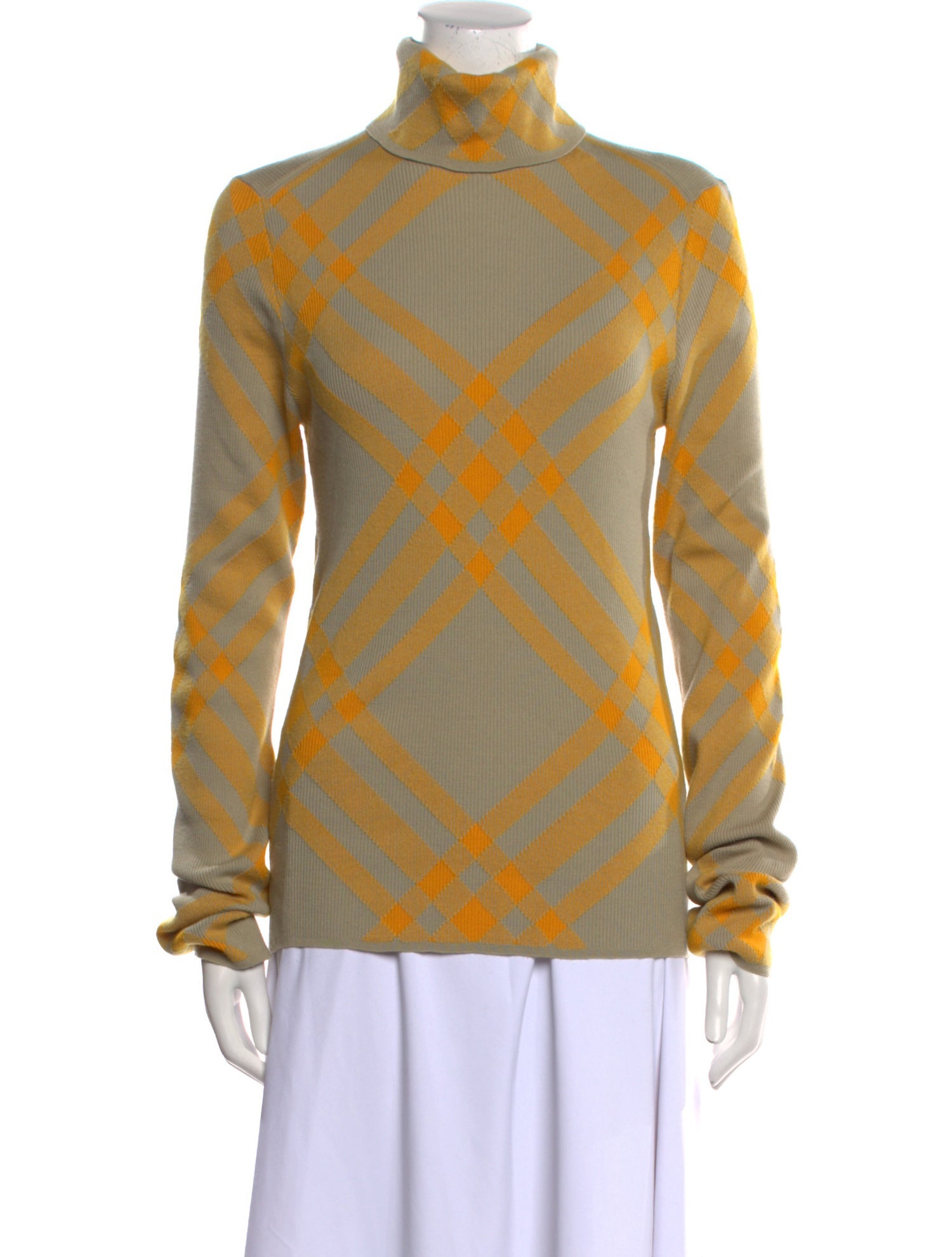 Burberry Wool Plaid Print Sweater