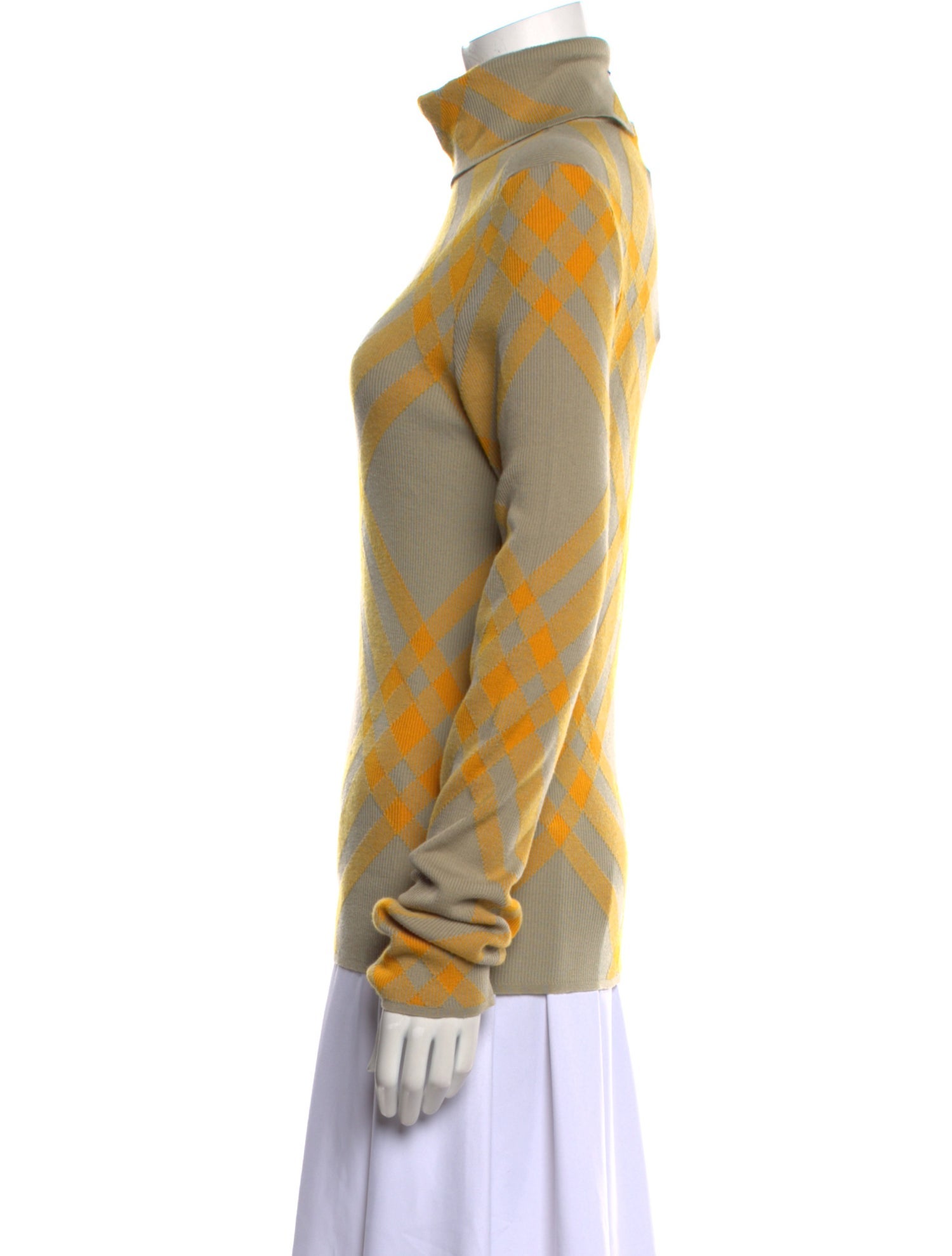 Burberry Wool Plaid Print Sweater