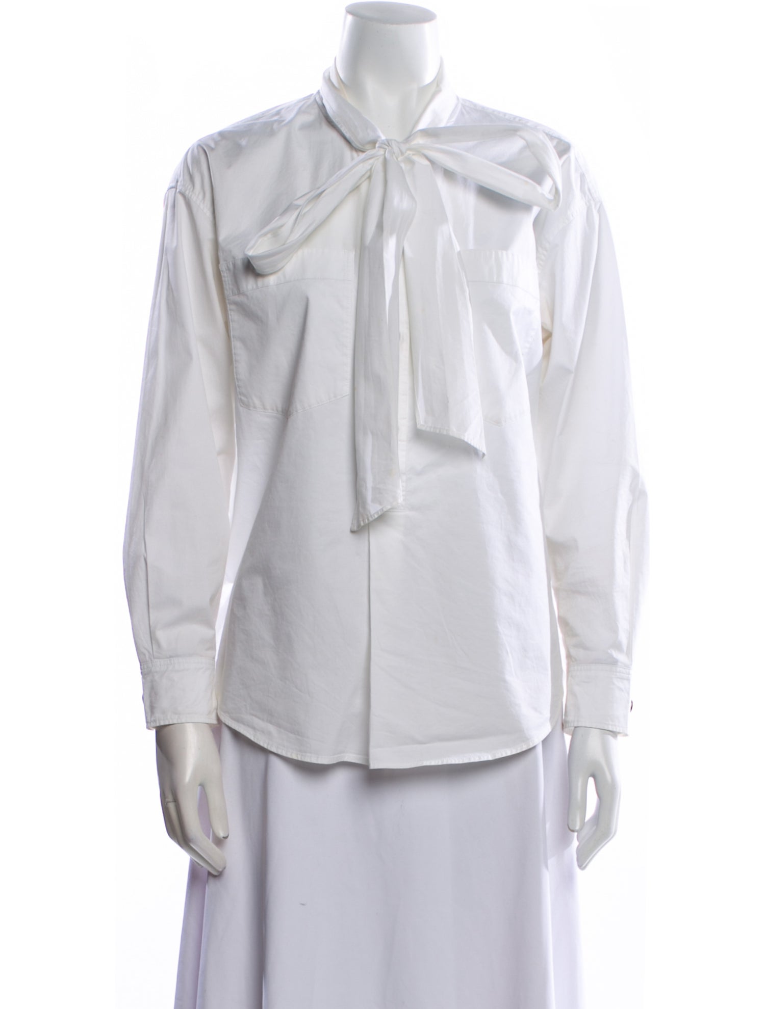 Burberry Mock Neck Long Sleeve Button-Up Top