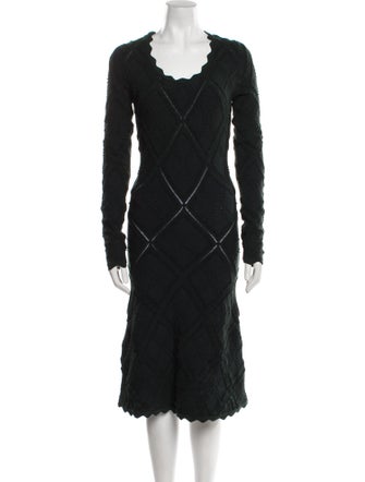 Burberry Wool Midi Length Dress