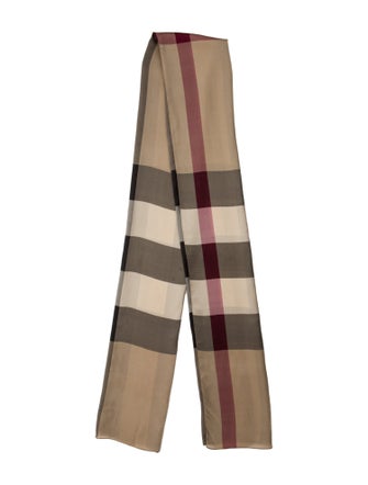 Burberry Silk Haymarket Check Pattern Scarf