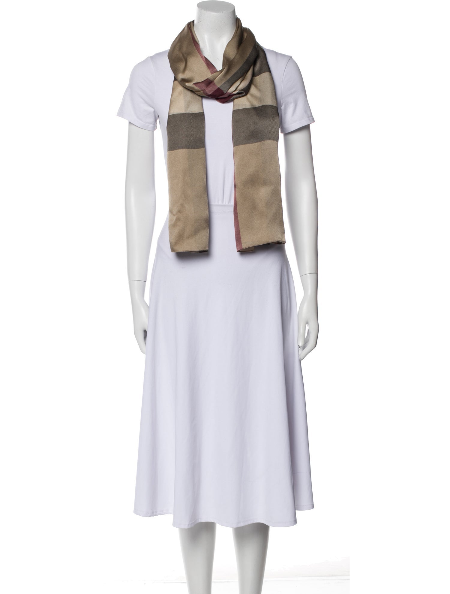 Burberry Silk Haymarket Check Pattern Scarf