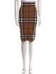 Burberry Plaid Print Knee-Length Skirt