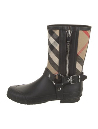 Burberry Nova Check Pattern Rubber Rain Boots