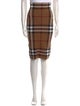 Burberry Plaid Print Knee-Length Skirt