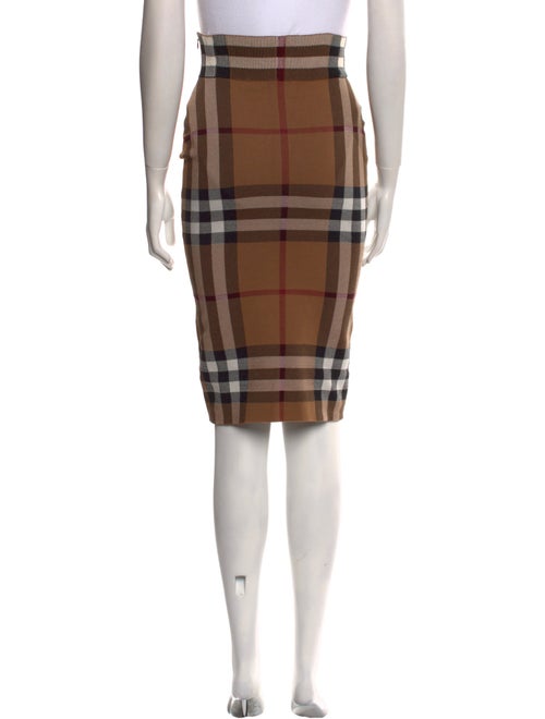 Burberry Plaid Print Knee-Length Skirt