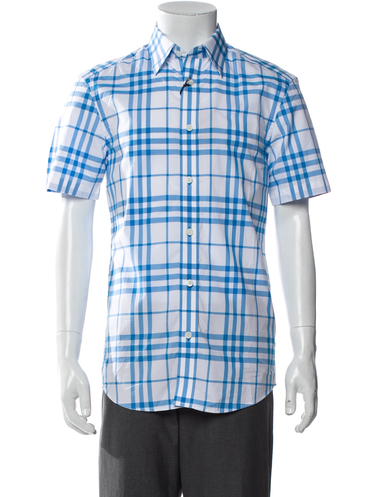 Burberry Plaid Print Short Sleeve Shirt w/ Tags