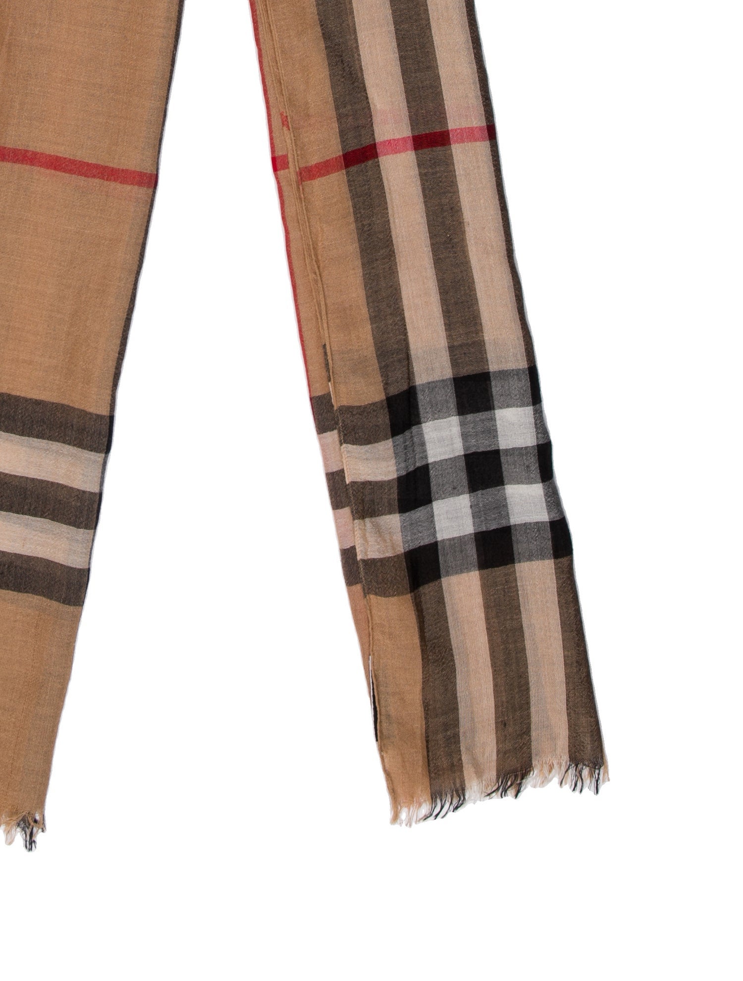 Burberry Cashmere Plaid Print Scarf