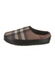 Burberry Nylon Plaid Print Slippers