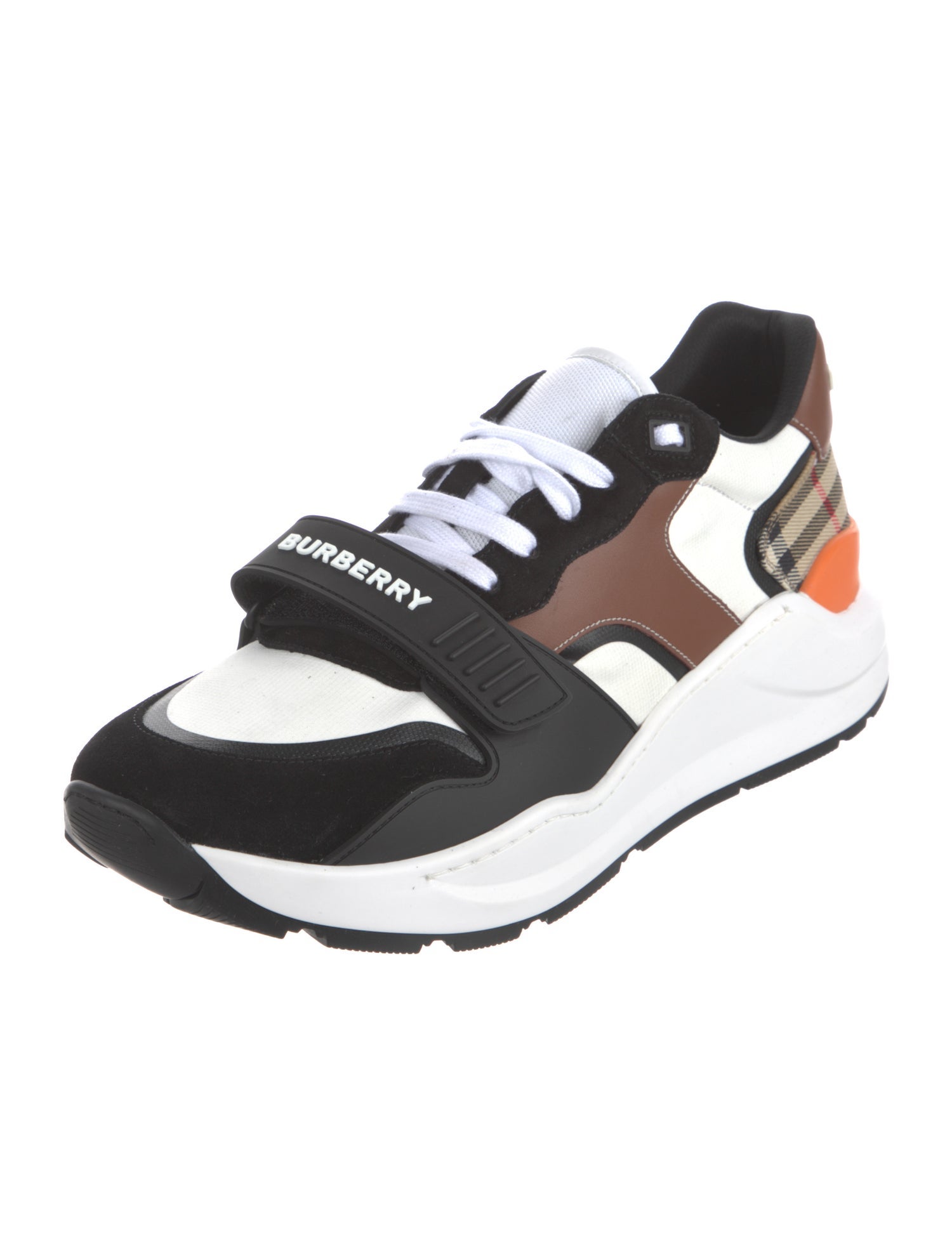 Burberry Leather Colorblock Pattern Sneakers