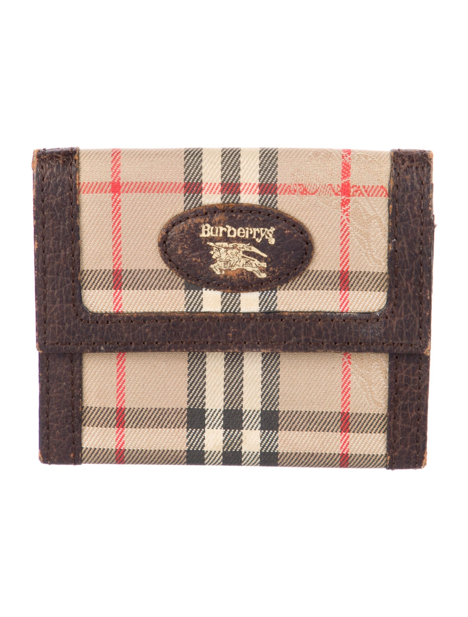 Burberry's Haymarket Check Pattern Canvas Compact Wallet