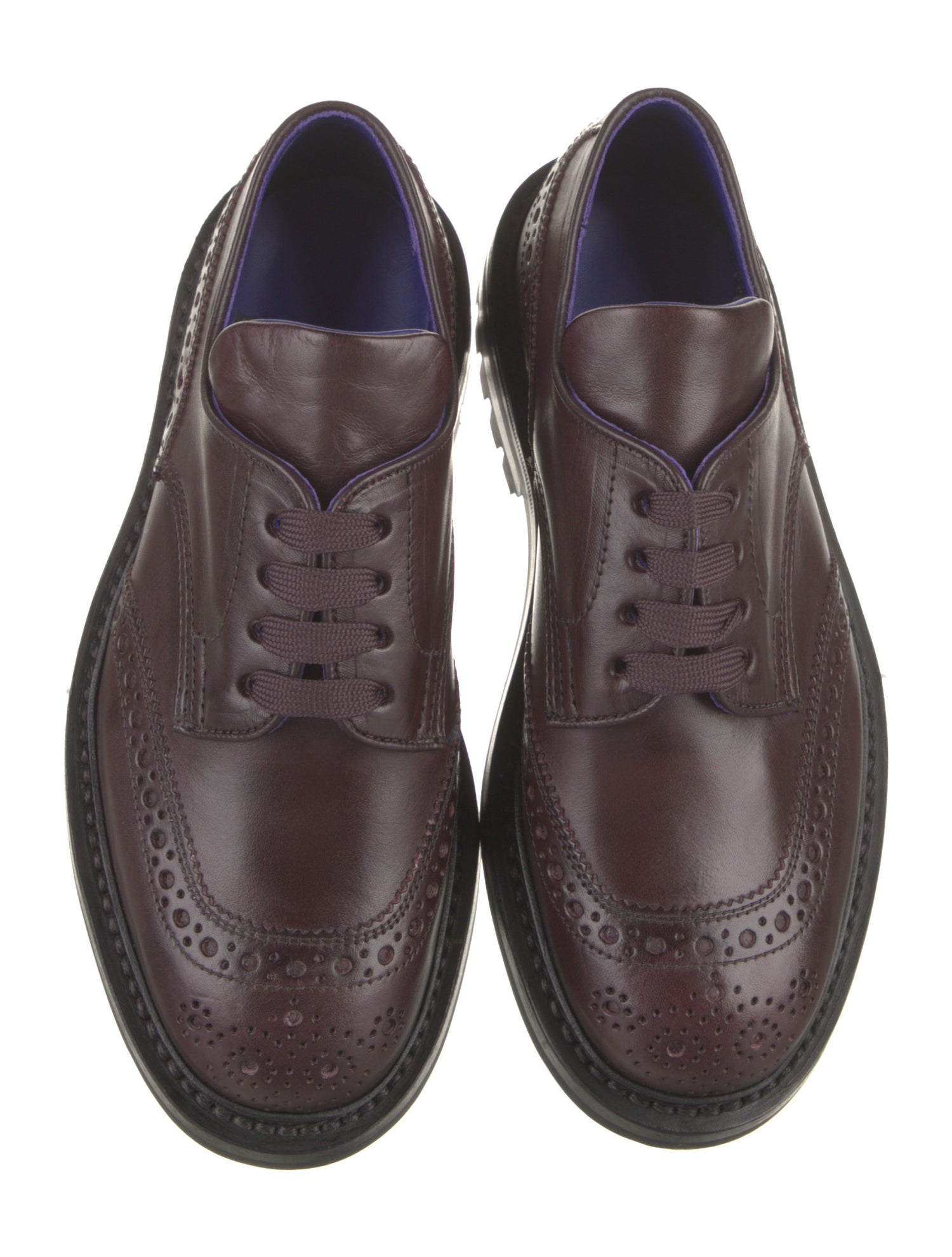 Burberry Leather Lasercut Accents Oxfords