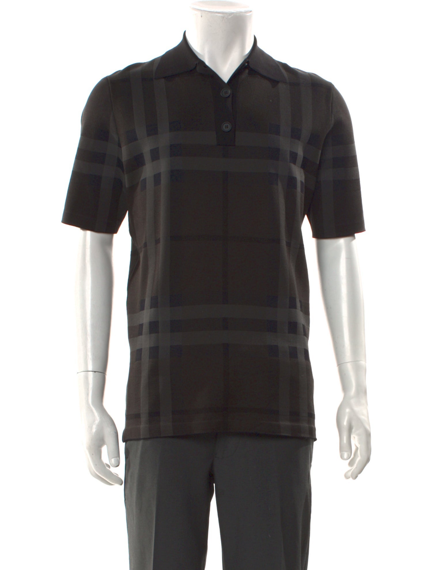 Burberry House Check Pattern V-Neck Polo Shirt