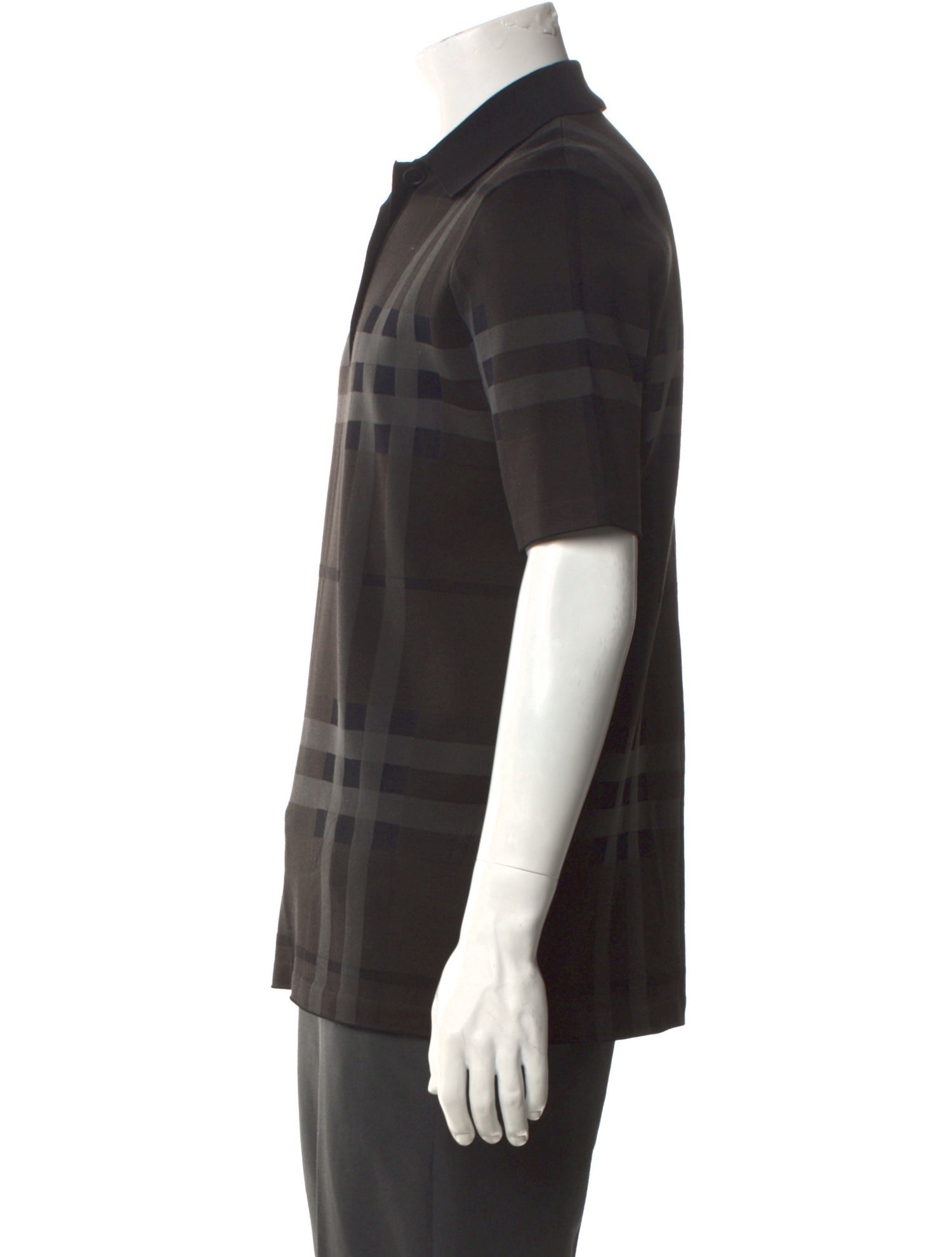 Burberry House Check Pattern V-Neck Polo Shirt