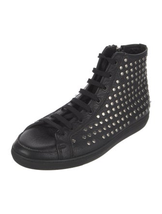 Burberry Leather Studded Accents Sneakers