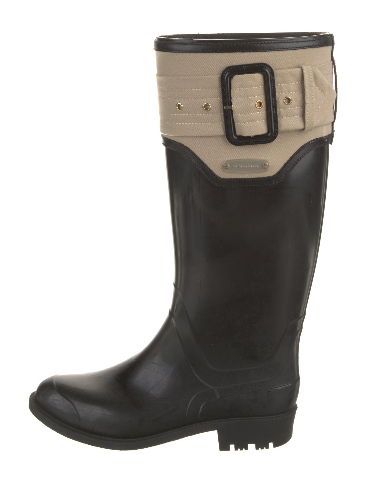 Burberry Rubber Colorblock Pattern Rain Boots