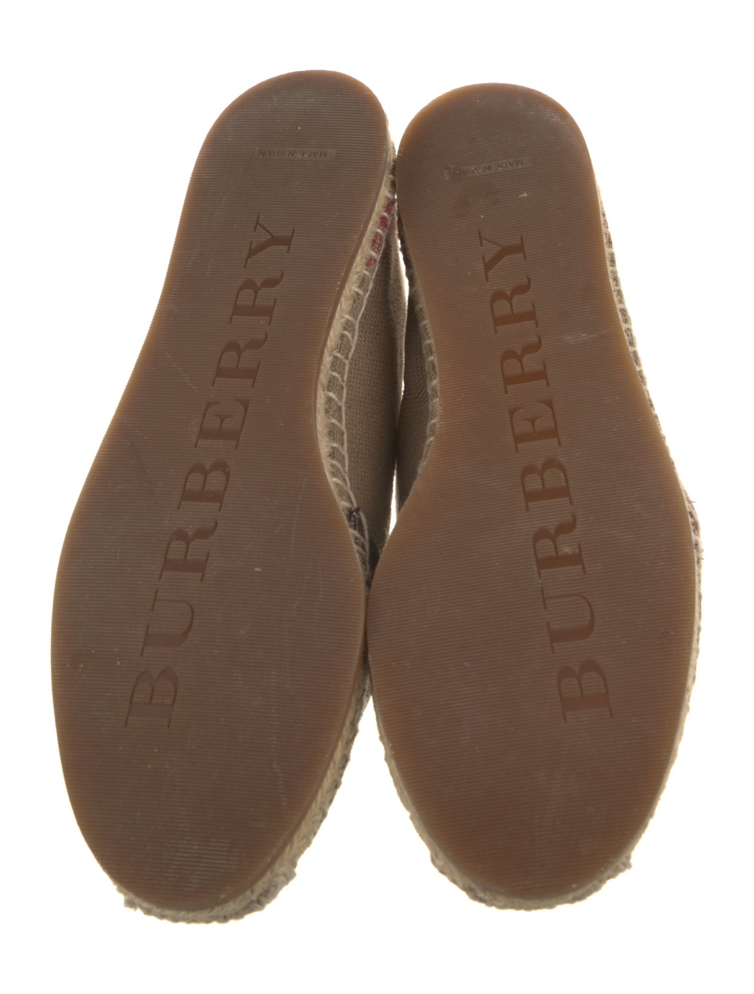 Burberry Canvas Plaid Print Espadrilles