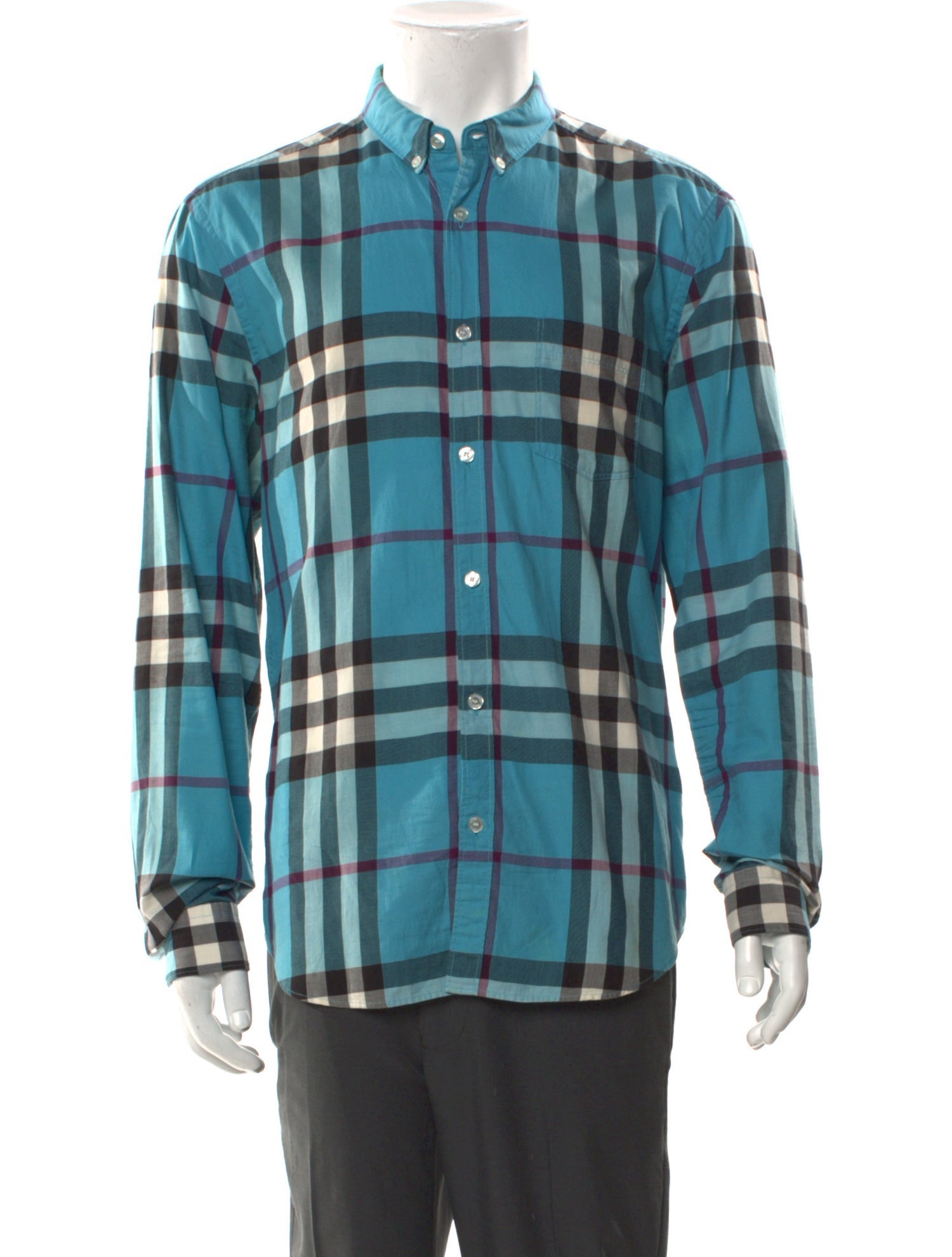 Burberry Exploded Check Pattern Long Sleeve Shirt