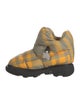 Burberry Nylon Plaid Print Boots
