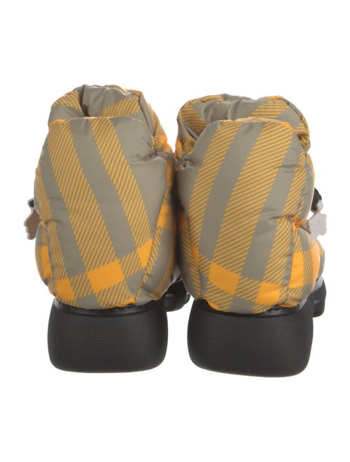 Burberry Nylon Plaid Print Boots