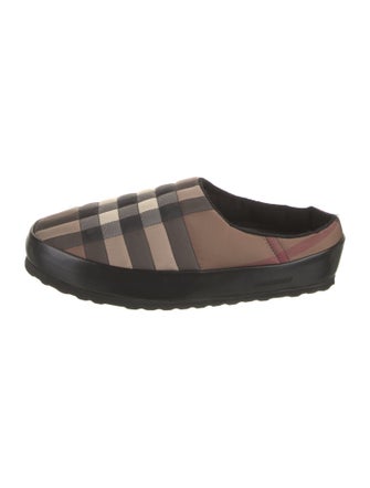 Burberry Nylon Plaid Print Slippers