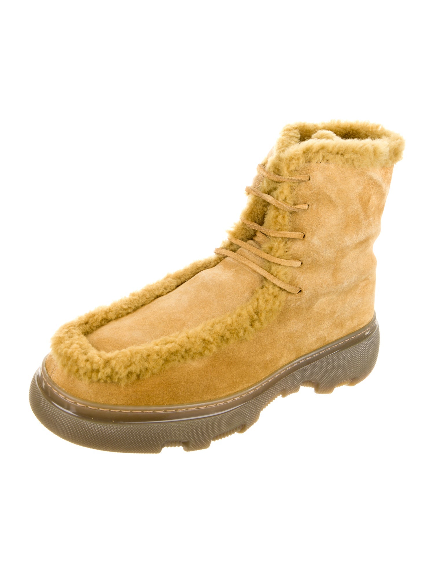 Burberry Suede Lace-Up Boots