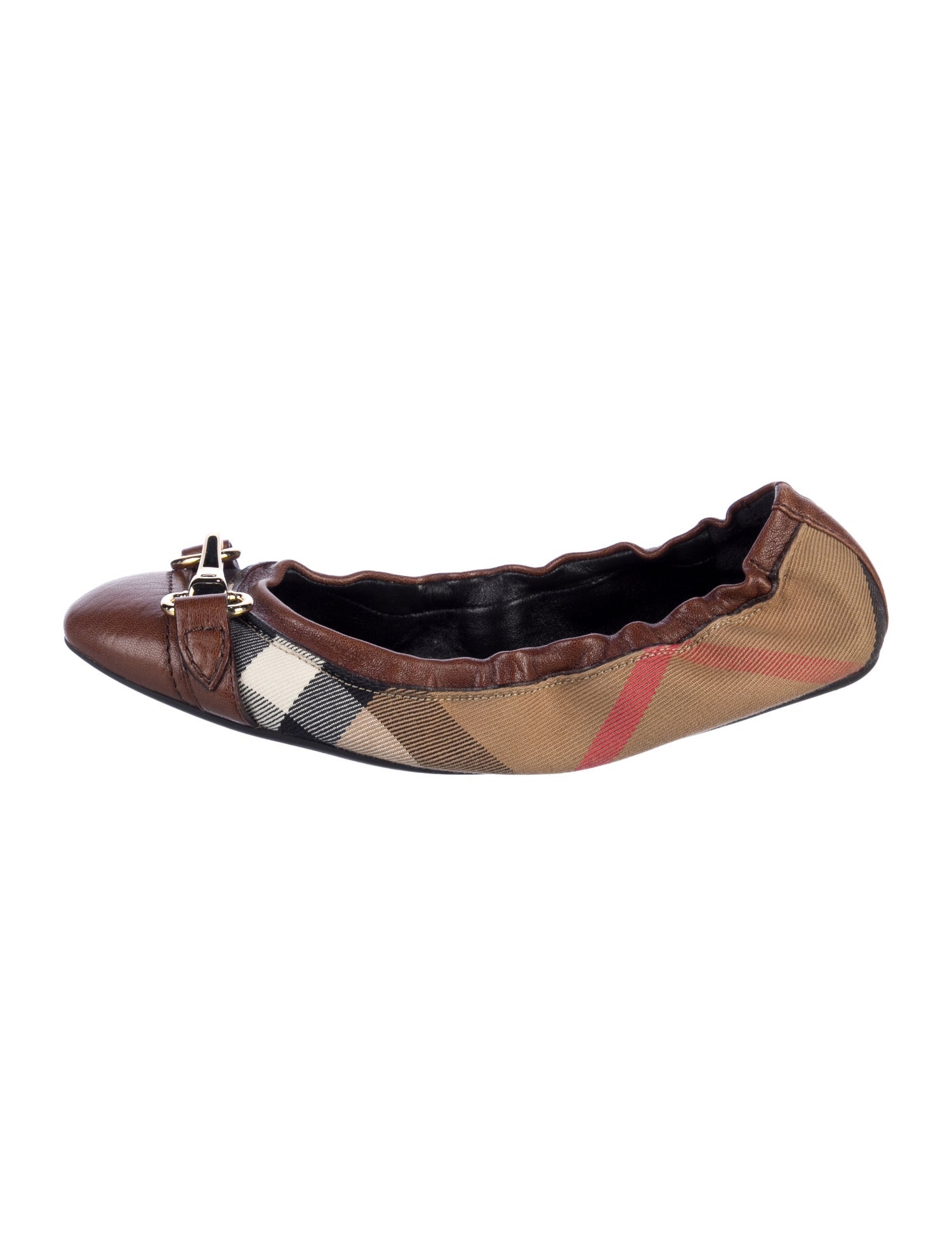 Burberry Nova Check Pattern Canvas Ballet Flats