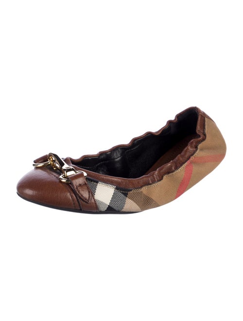 Burberry Nova Check Pattern Canvas Ballet Flats