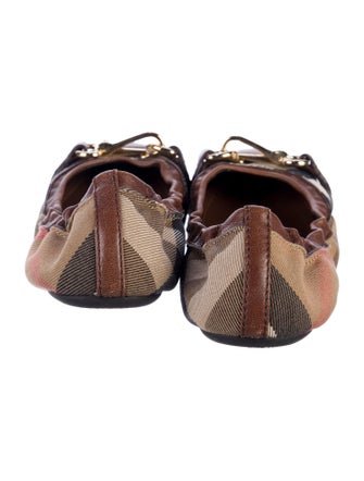 Burberry Nova Check Pattern Canvas Ballet Flats
