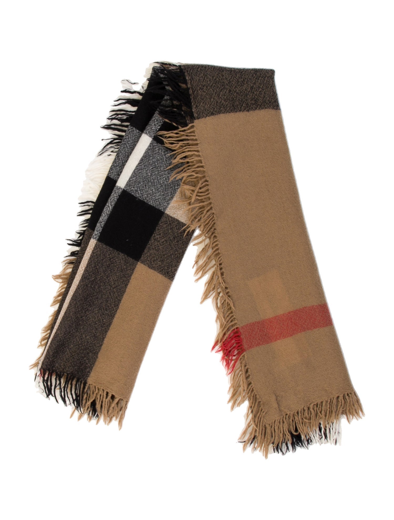 Burberry Exploded Check Pattern Scarf - Neutrals Scarves and Shawls ...
