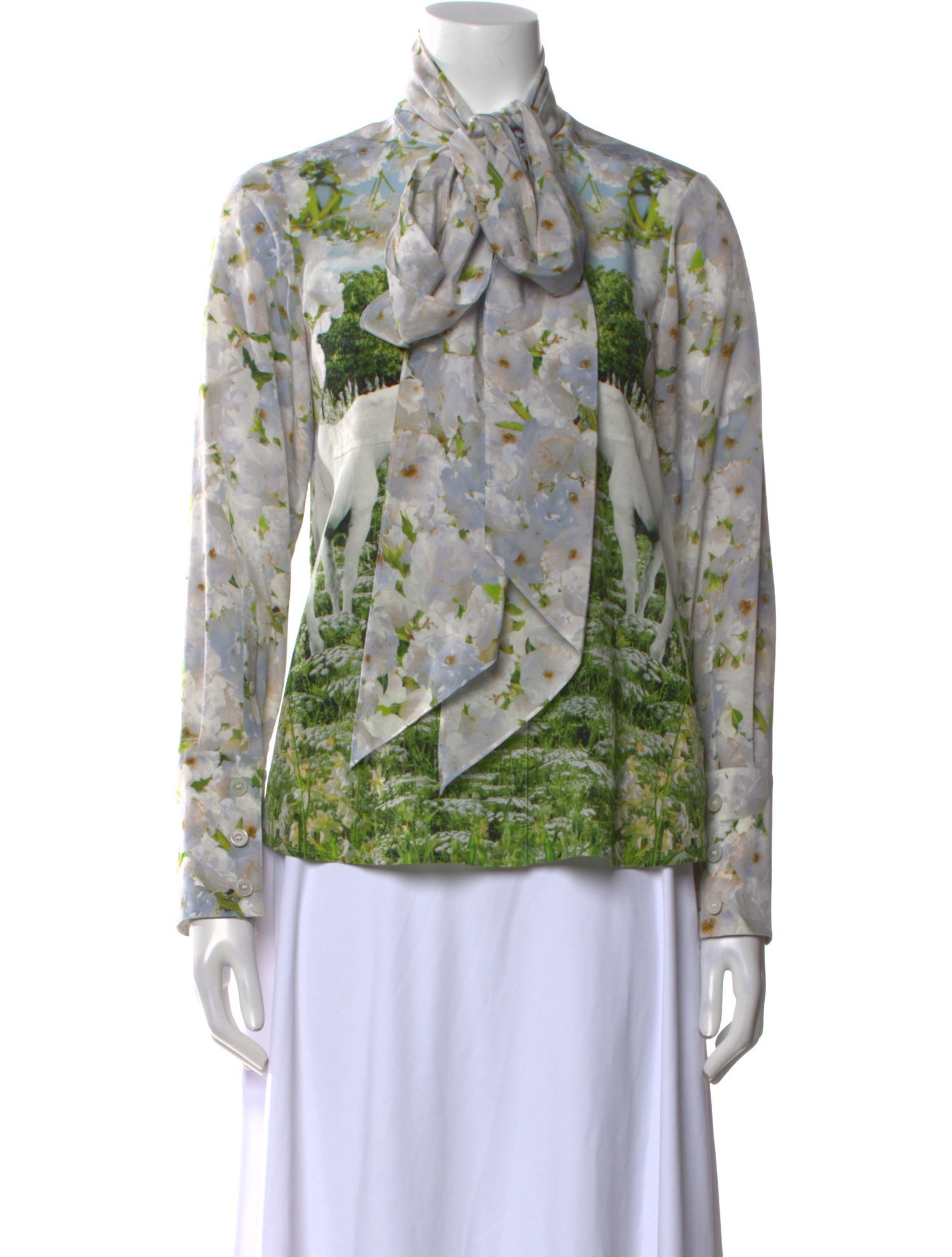 Burberry Silk Printed Blouse w/ Tags