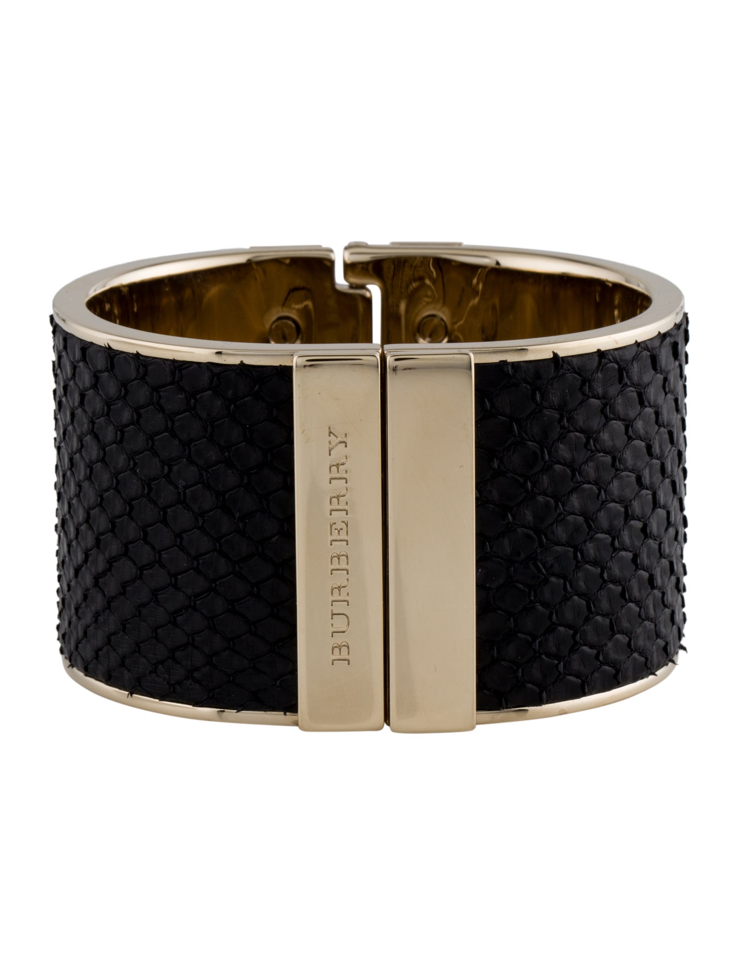 Burberry Leather Hinged Cuff Bracelet